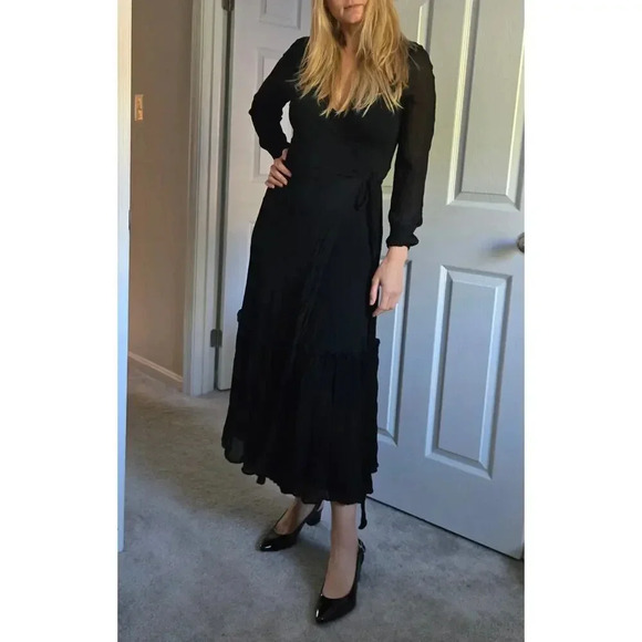 Boden Long Sleeve Wrap Maxi Dress size 8 - Picture 1 of 10